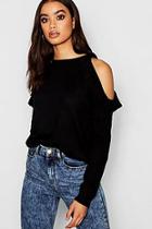 Boohoo Cold Shoulder Ruffle Detail Jumper