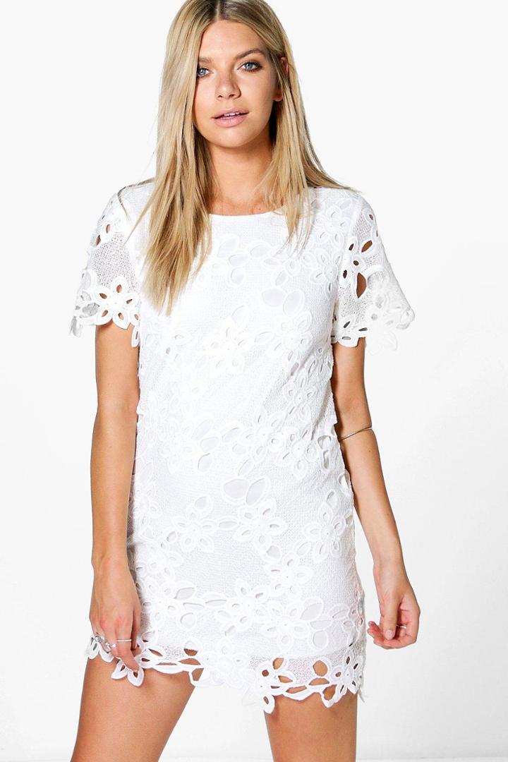 Boohoo Erin White Lace Dress White