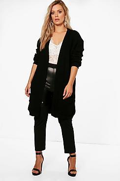 Boohoo Plus Boyfriend Knitted Cardigan