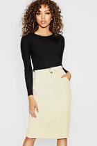Boohoo Tie Waist Cord Pencil Skirt