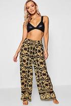 Boohoo Becci Scarf Print Beach Trousers
