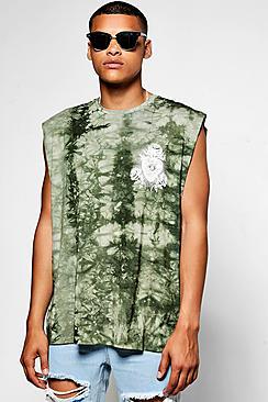 Boohoo Oversized Sleeveless Tie Dye T-shirt