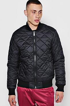 Boohoo Diamond Quilted Bomber