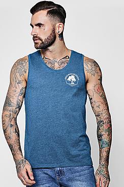 Boohoo Venice Beach Print Scoop Neck Vest