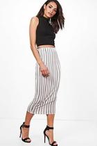 Boohoo Ruby Monochrome Stripe Long Line Midi Skirt