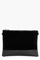 Boohoo Lydia Contrast Texture Clutch Bag