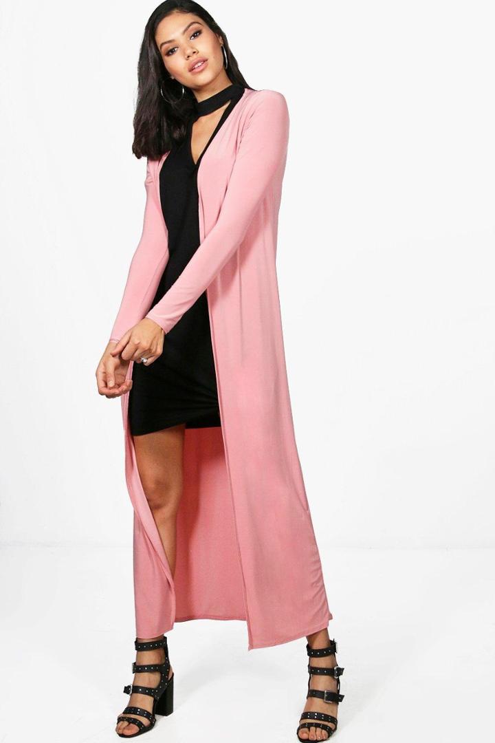Boohoo Hannah Slinky Duster Jacket Rose