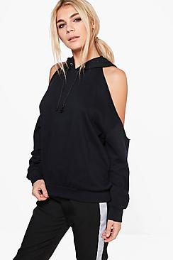 Boohoo Isabelle Super Oversized Cold Shoulder Hoody