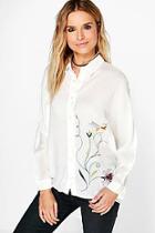 Boohoo Aria Embroidered Woven Oversized Shirt
