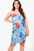 Boohoo Plus Naomi Floral Printed Bodycon Dress Multi