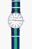 Boohoo Stripe Canvas Strap Watch