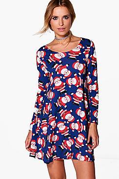 Boohoo Angelica Father Christmas Swing Dress