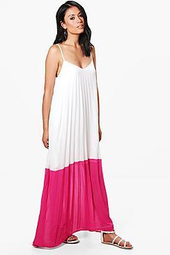 Boohoo Mollie Colour Block Column Maxi Dress