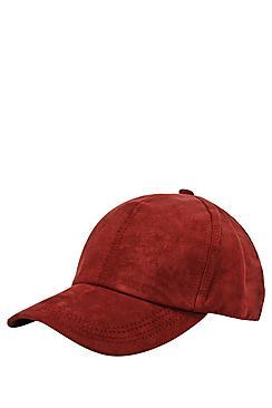 Boohoo Rust Faux Suede Snap Back Cap