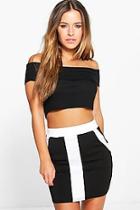 Boohoo Petite Flori Mono Panelled Mini Skirt