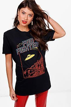 Boohoo Millie Foofighters Licensed Tee