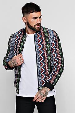 Boohoo Aztec Jacquard Bomber