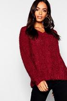 Boohoo Cable Knitted Feather Chenille Jumper
