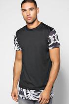 Boohoo Longline Printed Extended Hem T Shirt Black