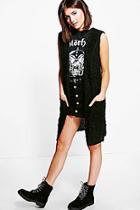Boohoo Rachel Sleeveless Fluffy Cardigan