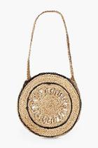 Boohoo Trim Detail Cut Out Round Straw Bag