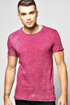 Boohoo Marble Wash T Shirt Burgundy