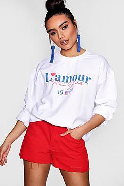 Boohoo Lottie Lamour Slogan Sweat