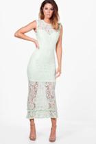 Boohoo Boutique Lulu Peplum Hem Midi Dress Mint