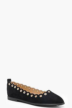 Boohoo Molly Eyelet Detail Ballets