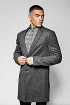 Boohoo Single Breasted Wool Look Overcoat