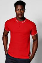 Boohoo Short Sleeve Polo With Sports Trim In Pique