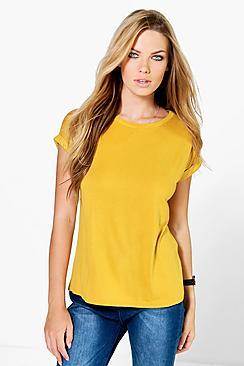 Boohoo Emma Boxy Turn Cuff T-shirt