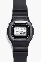 Boohoo Retro Sports Watch With Square Face Black