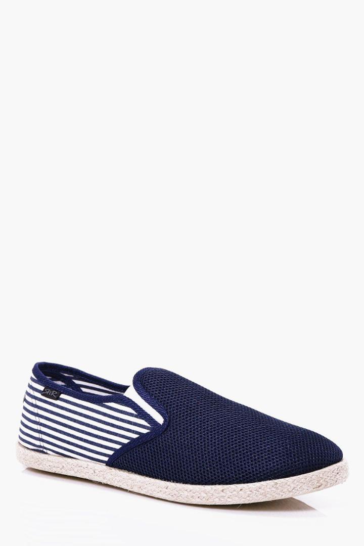 Boohoo Mix Panel Espadrilles Blue