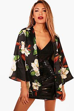Boohoo Megan Oriental Print Kimono