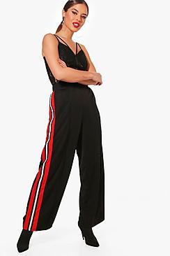 Boohoo Petite Lola Woven Slouchy Track Pant