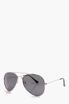 Boohoo Classic Aviator Sunglasses With Black Lens