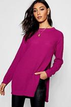 Boohoo Tall Side Split Moss Stitch Sweater