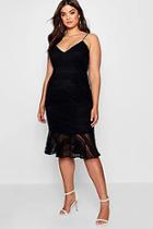 Boohoo Plus Kay Lace Flared Hem Midi Dress