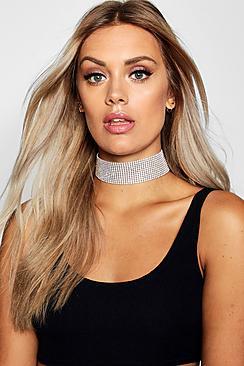 Boohoo Plus Diamante Choker