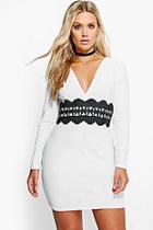 Boohoo Plus Orla Lace Trim Dress