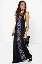 Boohoo Boutique Amy Multi Embroidered Maxi Dress