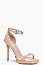 Boohoo Katie Platform Glitter Sole Sandal Nude