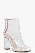 Boohoo Lena Peeptoe Clear Heel Shoe Boot