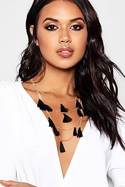 Boohoo Katy Layered Tassel Necklace