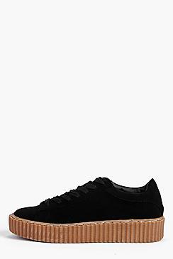 Boohoo Leila Cleated Sole Lace Up Trainer