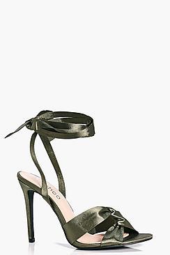 Boohoo Emma Knot Front Wrap Strap Sandal