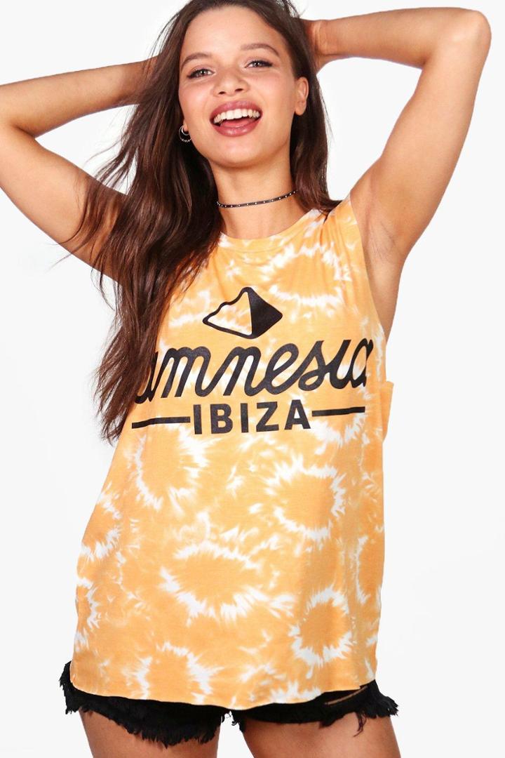 Boohoo Daniella Amnesia Ibiza Tie Dye Oversized Top Multi