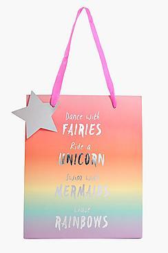 Boohoo Medium Rainbow Gift Bag