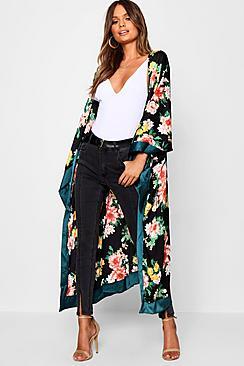 Boohoo Floral Print Oversized Kimono